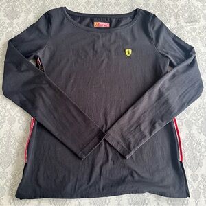 Scuderia Ferrari Long Sleeve Crewneck Shirt Logo size Medium